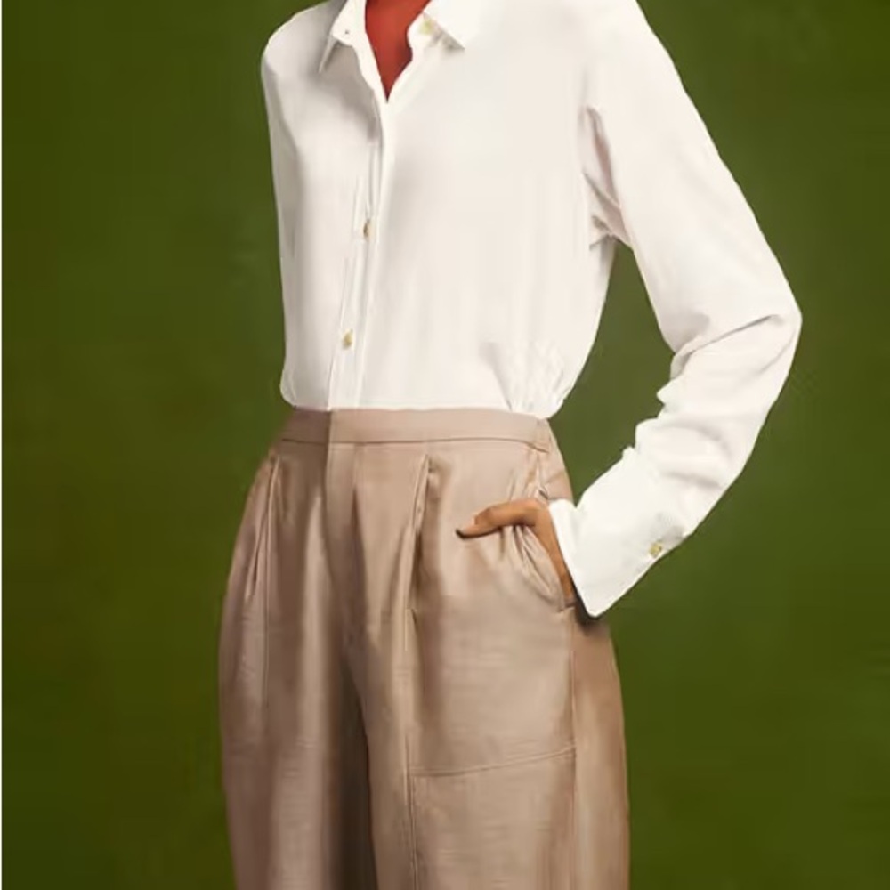 Uniqlo x Hana Tajima Brown High Waisted Wide Leg Pants Trousers